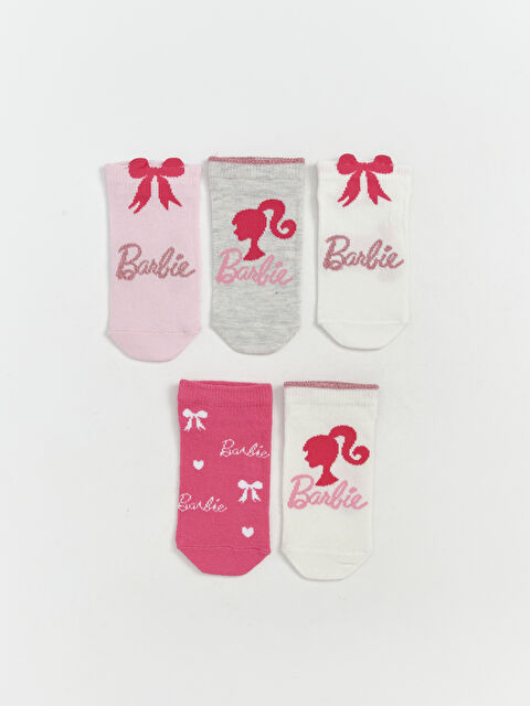 LCW Kids Barbie Desenli Kız Çocuk Patik Çorap 5'li - W51411Z4-FWW