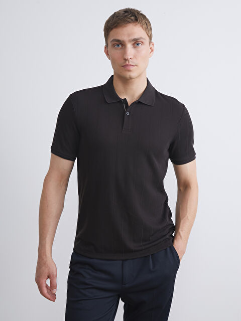 LCW Vision Polo Yaka Çizgili Erkek Tişört - W51684Z8-ZNT