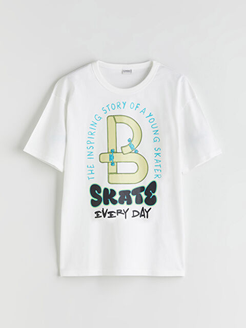 LCW Kids Bisiklet Yaka Baskılı Erkek Çocuk Tişört - W51802Z4-R9J