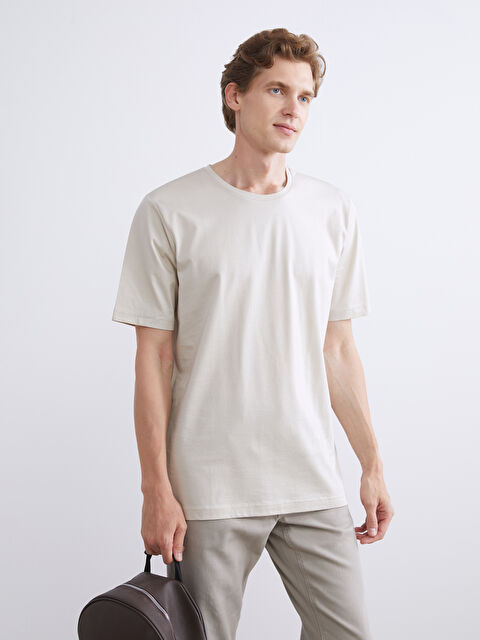 LCWAIKIKI Classic Bisiklet Yaka Kısa Kollu Merserize Erkek Tişört - W52041Z8-G6E