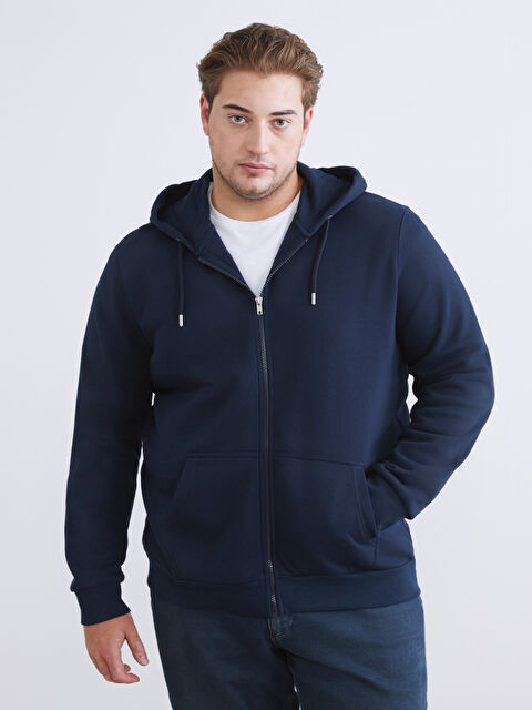 LCWAIKIKI Classic Kapüşonlu Uzun Kollu Erkek Fermuarlı Sweatshirt - W52051Z8-RFH