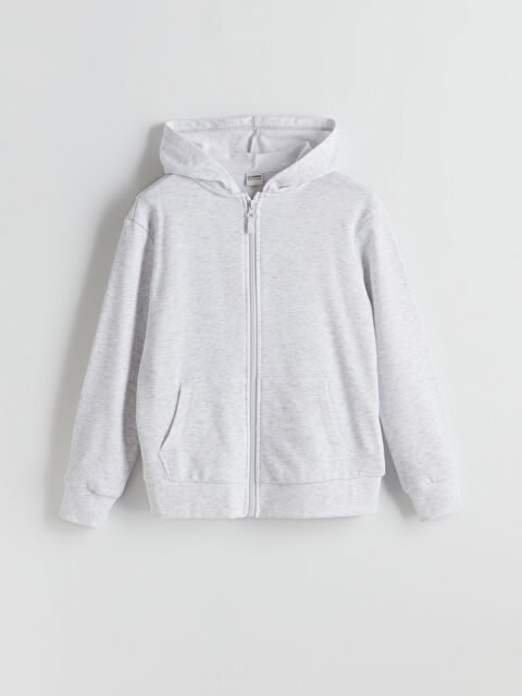 LCW Kids Kız Çocuk Kapüşonlu Fermuarlı Sweatshirt - W52223Z4-D5C