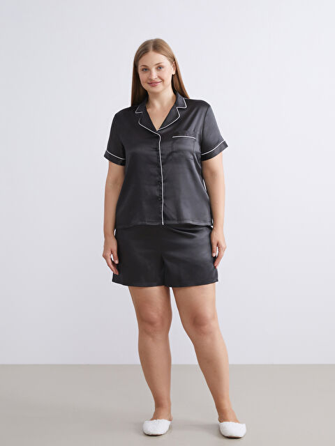 LCW DREAM Gömlek Yaka Kadın Şortlu Pijama Takımı - W52259Z8-CVL