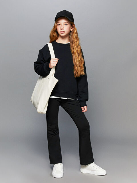 LCW Kids Beli Lastikli İspanyol Paça Kız Çocuk Tayt - W52266Z4-CVL