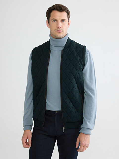 LCWAIKIKI Classic Standart Kalıp Kolej Yaka Erkek Yelek - W52334Z8-DSV