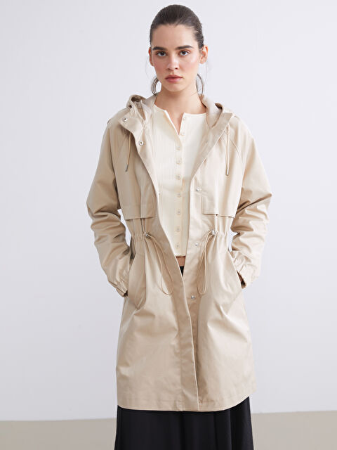 LCW Vision Kapüşonlu Kadın Trençkot - W52607Z8-SB4