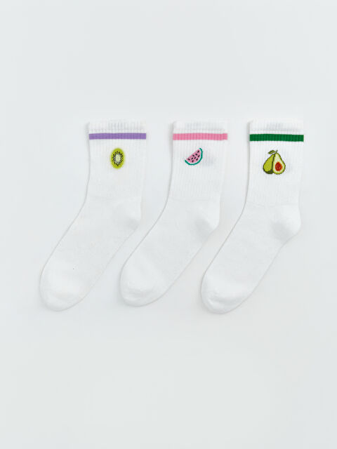 LCW DREAM Meyve Desenli Kadın Soket Çorap 3'lü