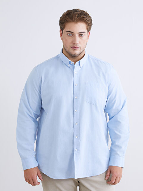 LCWAIKIKI Classic Regular Fit Uzun Kollu Oxford Erkek Gömlek - W52695Z8-CU5