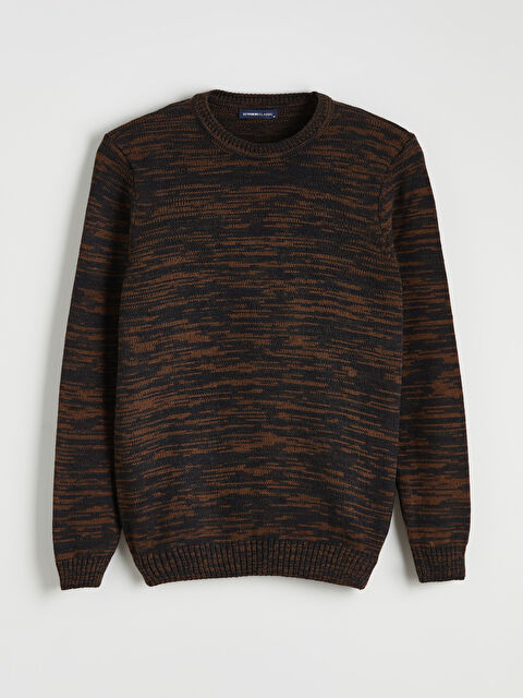 LCWAIKIKI Classic Bisiklet Yaka Desenli Erkek Triko Kazak - W52989Z8-1VF