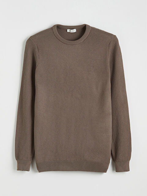 LCW Vision Bisiklet Yaka Kareli Erkek Triko Kazak - W53027Z8-PSD