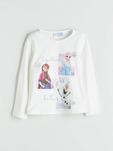 LCW Kids Frozen Baskılı Kız Çocuk Tişört - W53130Z1-R9J