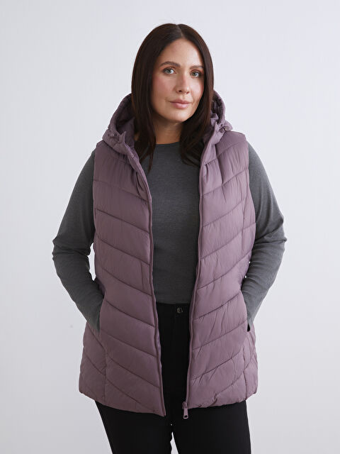 LCWAIKIKI Classic Kapüşonlu Kadın Şişme Yelek - W53251Z8-J4B