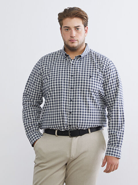 LCWAIKIKI Classic Regular Fit Uzun Kollu Ekose Oxford Erkek Gömlek - W53415Z8-LN6