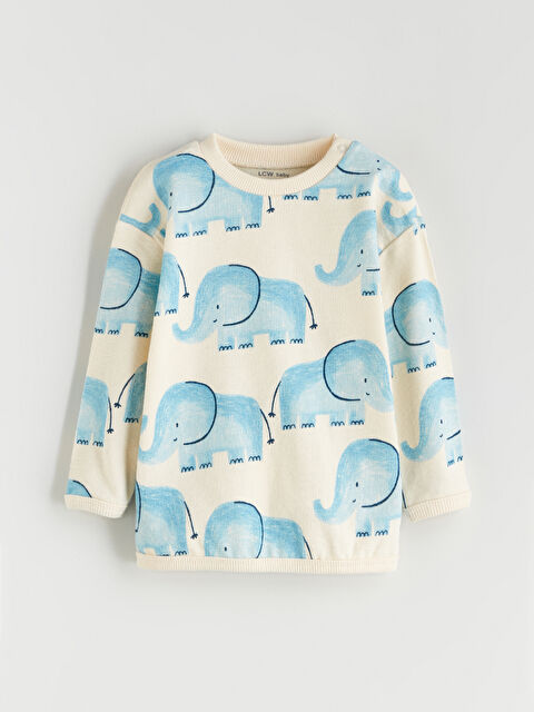 LCW baby Fil Baskılı Erkek Bebek Sweatshirt - W53495Z1-LRA