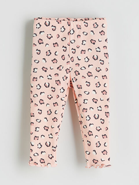 LCW baby Kız Bebek Leopar Desenli Fitilli Tayt - W53853Z1-LT4