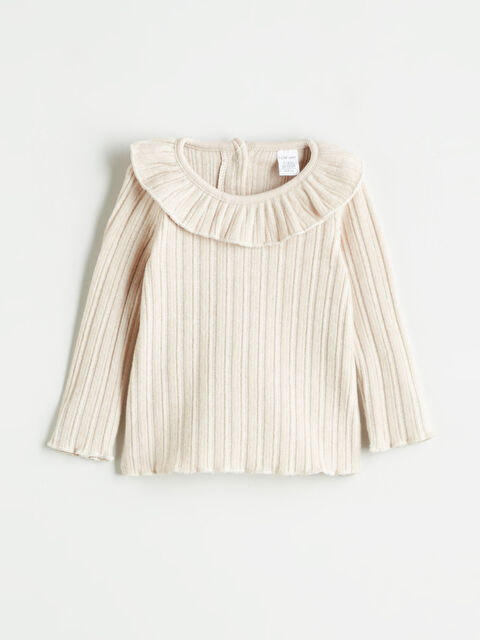 LCW baby Bisiklet Yaka Kız Bebek Tişört - W53867Z1-L8Q