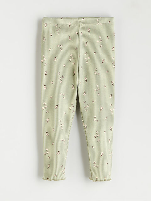 LCW baby Kız Bebek Çiçek Baskılı Kaşkorse Tayt - W53886Z1-LRK