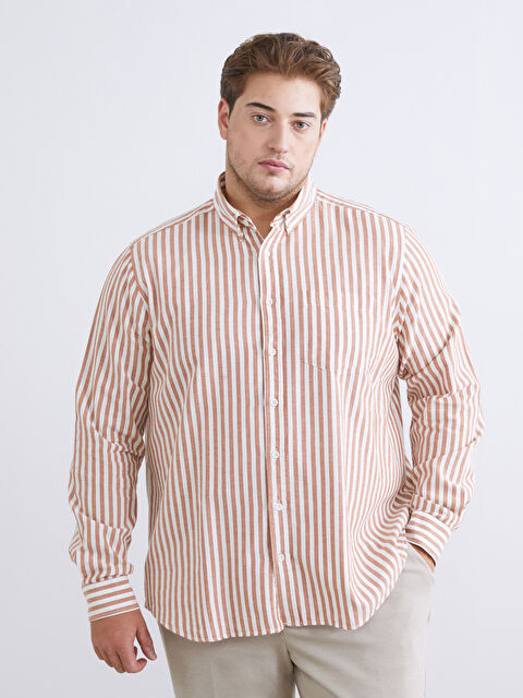 SOUTHBLUE Regular Fit Uzun Kollu Çizgili Erkek Gömlek - W53929Z8-FDC