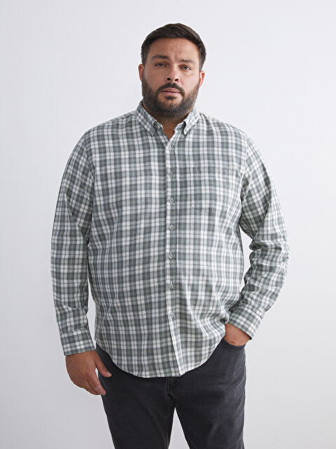 LCWAIKIKI Classic Regular Fit Uzun Kollu Ekose Erkek Gömlek - W54206Z8-LME