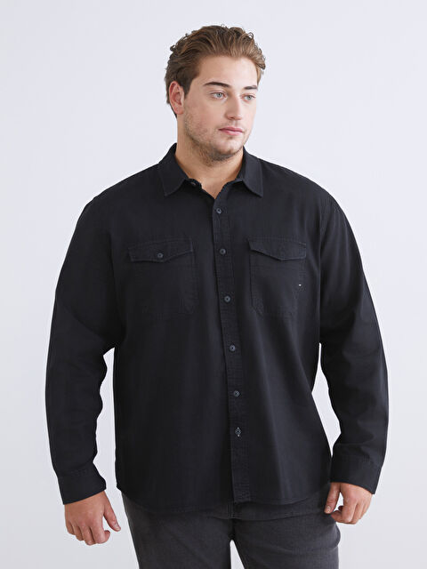 LCW Jeans Regular Fit Uzun Kollu Erkek Jean Gömlek - W54274Z8-326