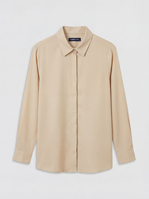 LCWAIKIKI Classic قميص تونيك خليط كتان للسيدات - W54290Z8-YDK