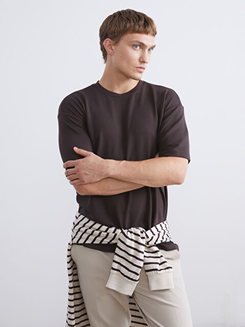 LCW Vision Bisiklet Yaka Erkek Tişört - W54467Z8-HDD