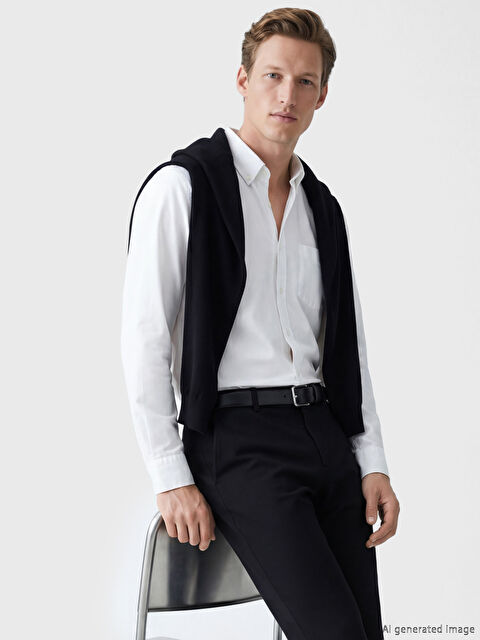 SOUTHBLUE Slim Fit Long Sleeve Gabardine Men's Shirt