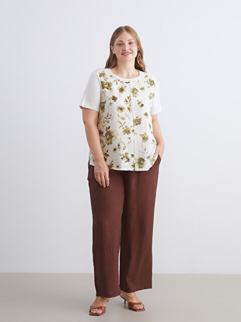 LCW Grace Bisiklet Yaka Çiçekli Bluz - W54699Z8-FRR