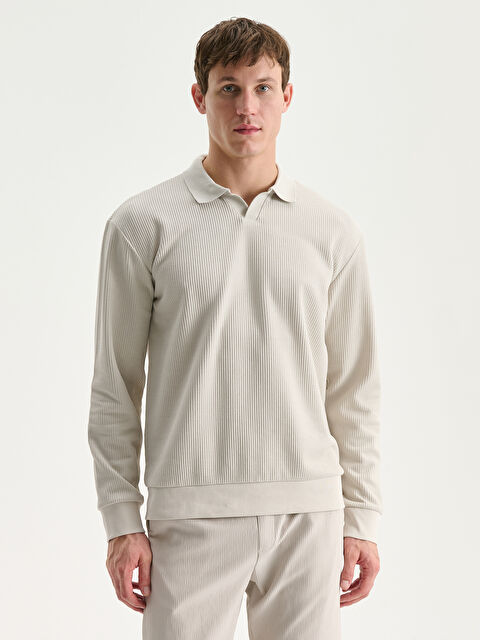 LCW Vision Polo Yaka Erkek Sweatshirt - W54952Z8-J0B