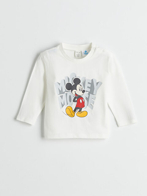 LCW baby Mickey Mouse Baskılı Erkek Bebek Tişört - W55462Z1-FDU
