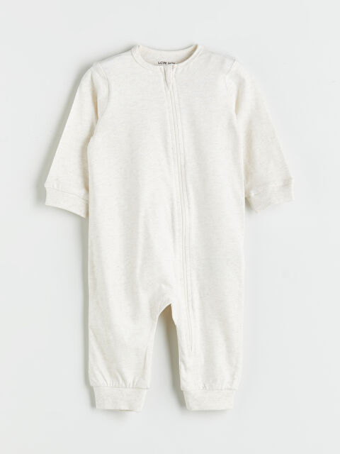 LCW baby Bisiklet Yaka Basic Fermuarlı Erkek Bebek Tulum - W55541Z1-L8Q