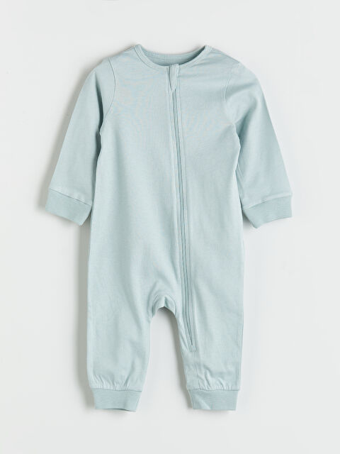 LCW baby Bisiklet Yaka Basic Fermuarlı Erkek Bebek Tulum - W55541Z1-V7D