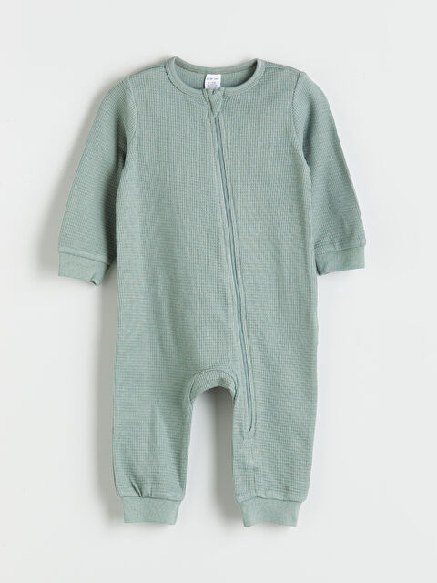 LCW baby Bisiklet Yaka Basic Fermuarlı Erkek Bebek Tulum - W55544Z1-GC8