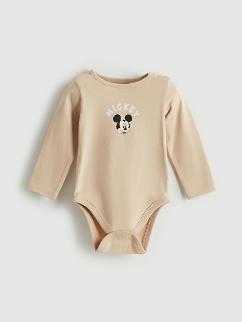 LCW baby Mickey Mouse Baskılı Erkek Bebek Çıtçıtlı Body - W55815Z1-V5Z