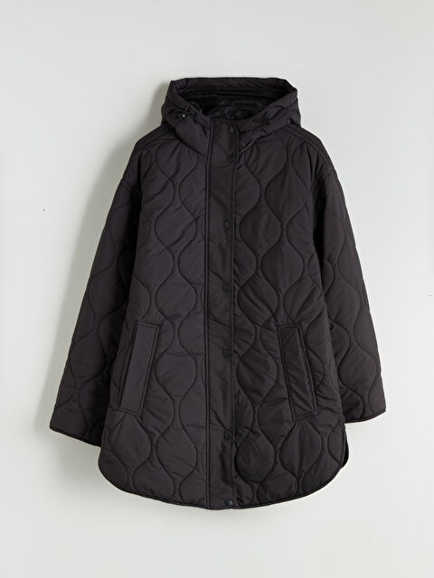 XSIDE Kapüşonlu Kapitone Oversize Kadın Şişme Mont - W56107Z8-CVL