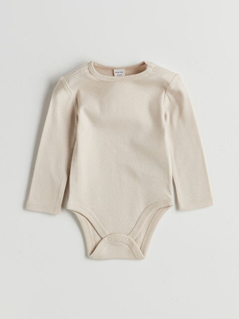 LCW baby Uzun Kollu Erkek Bebek Çıtçıtlı Body - W56126Z1-SWH