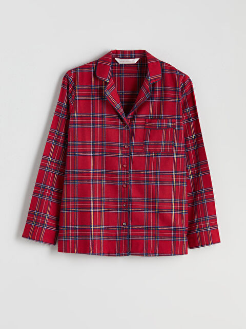 LCW DREAM Gömlek Yaka Ekose Kadın Pijama Üst - W56142Z8-LPA