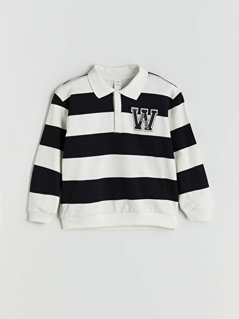 LCW Kids Polo Yaka Erkek Çocuk Sweatshirt - W56406Z1-LQJ