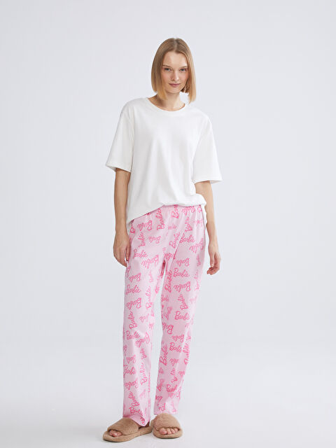 LCW Young Beli Lastikli Barbie Baskılı Kadın Pijama Altı - W56633Z8-LT4