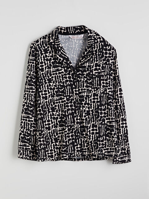 LCW DREAM Gömlek Yaka Desenli Kadın Pijama Üst