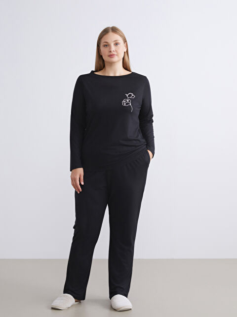 LCW DREAM Crew Neck Floral Women's Pyjama Set - W57454Z8-CVL