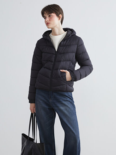 LCW Vision Kapüşonlu Kadın Şişme Mont - W57734Z8-CVL