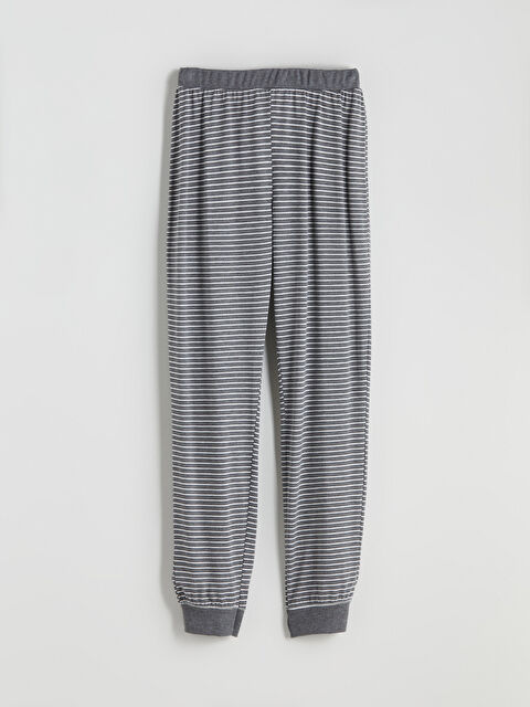 LCW DREAM Beli Lastikli Çizgili Kadın Jogger Pijama Altı - W57857Z8-RTW