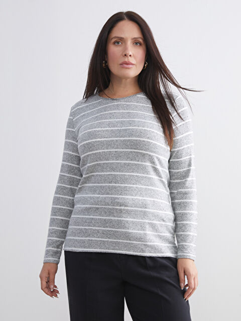 LCWAIKIKI Basic Crew Neck Striped Women's T-Shirt - W57972Z8-LJX