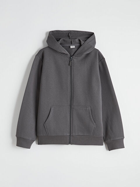 LCW Kids Kapüşonlu Kız Çocuk Fermuarlı Sweatshirt - W58032Z4-HGL