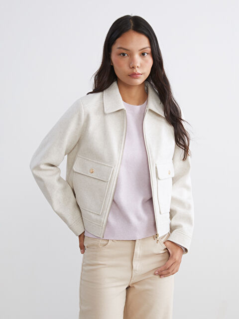 XSIDE Gömlek Yaka Kadın Kaşe Ceket - W58158Z8-R9J