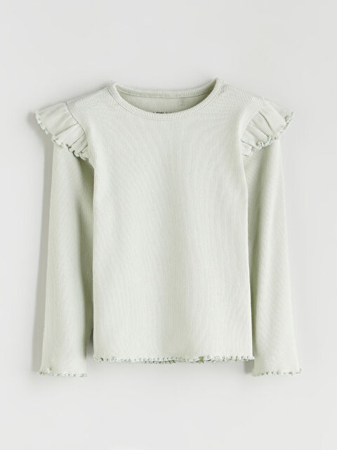 LCW baby Bisiklet Yaka Fırfırlı Kız Bebek Bluz - W58225Z1-ZB9