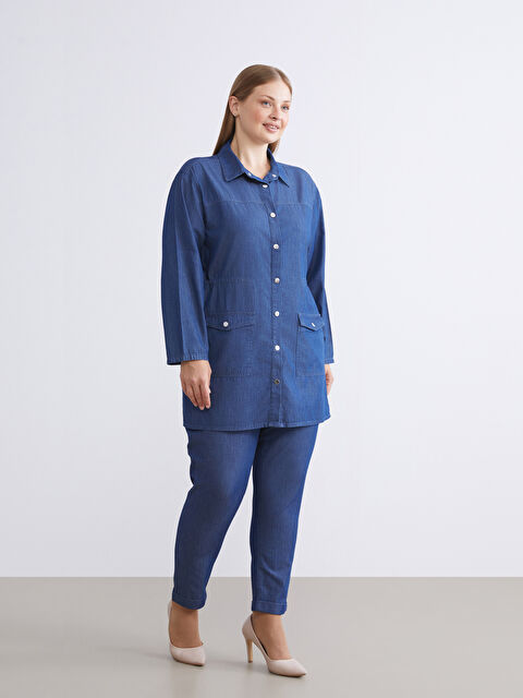 LCW Grace Beli Lastikli Straight Fit Kadın Jean Pantolon - W58815Z8-890