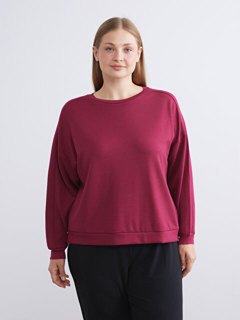 LCW DREAM Bisiklet Yaka Oversize Kadın Pijama Üstü - W59167Z8-HFC