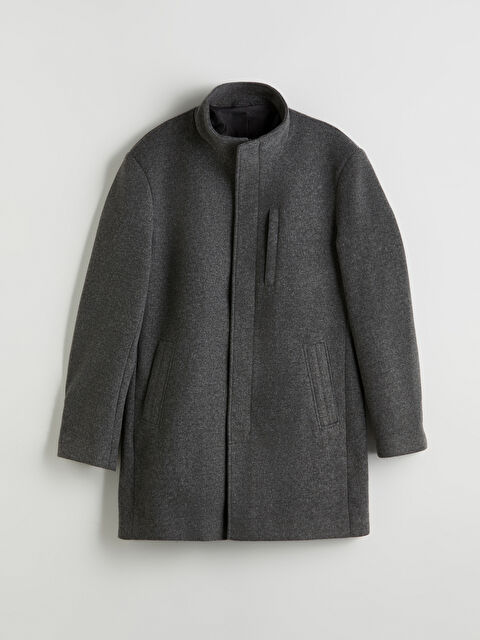 LCWAIKIKI Classic Büyük Beden Standart Kalıp Dik Yaka Erkek Kaşe Kaban - W59180Z8-L8N